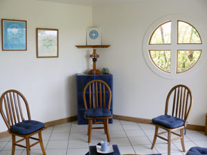 A meditation room within the current home indicates the sort of community the engineer and his wife planned.